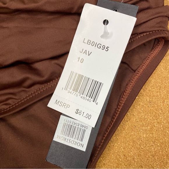 La Blanca Island Goddess Shirred Band Hipster Bottom Java Size 10 - Picture 13 of 14